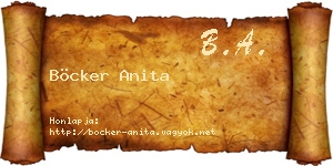 Böcker Anita névjegykártya